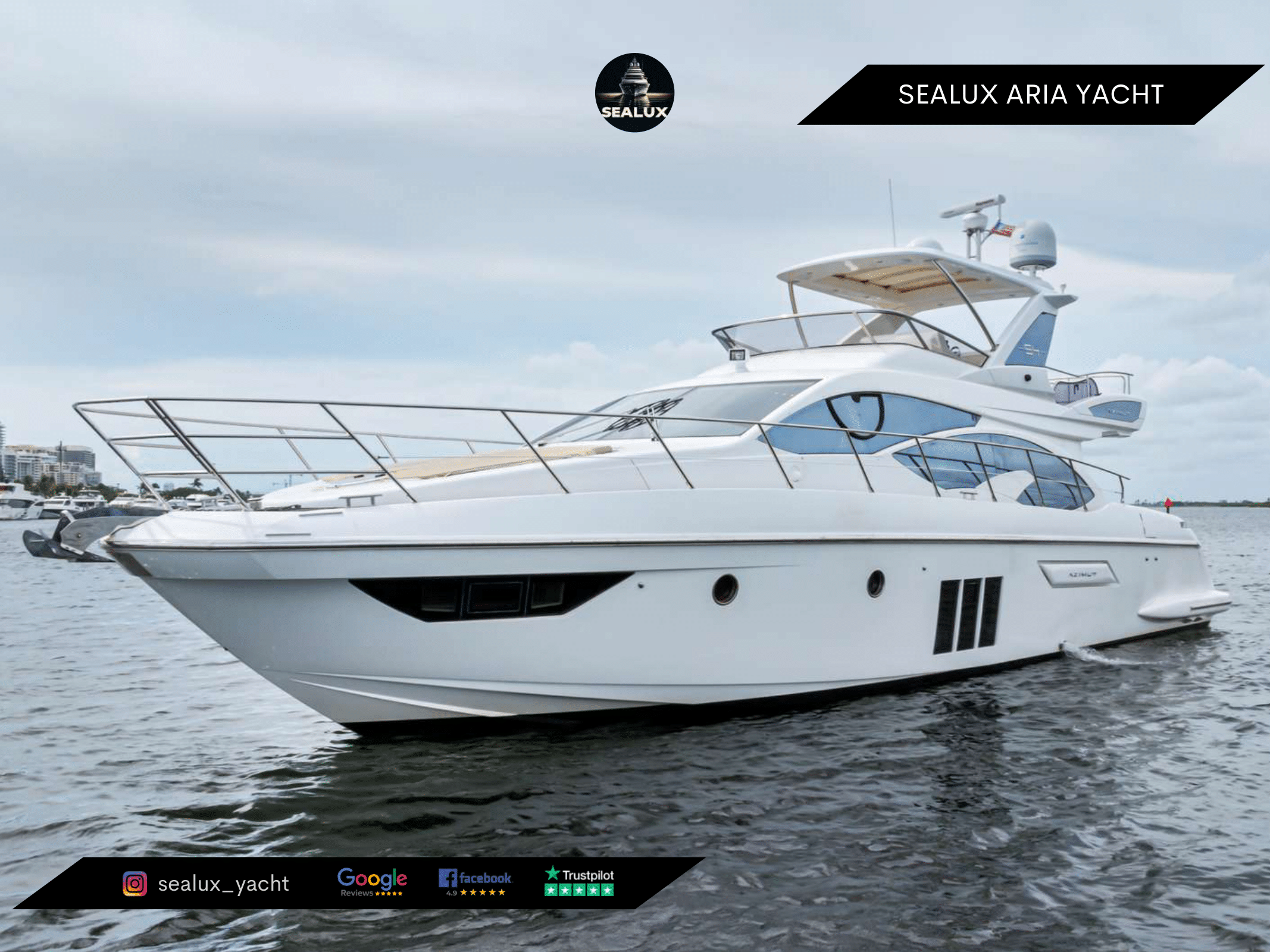 Azimut 54ft Yacht Rental Miami – Private Day Charters from $2,500
